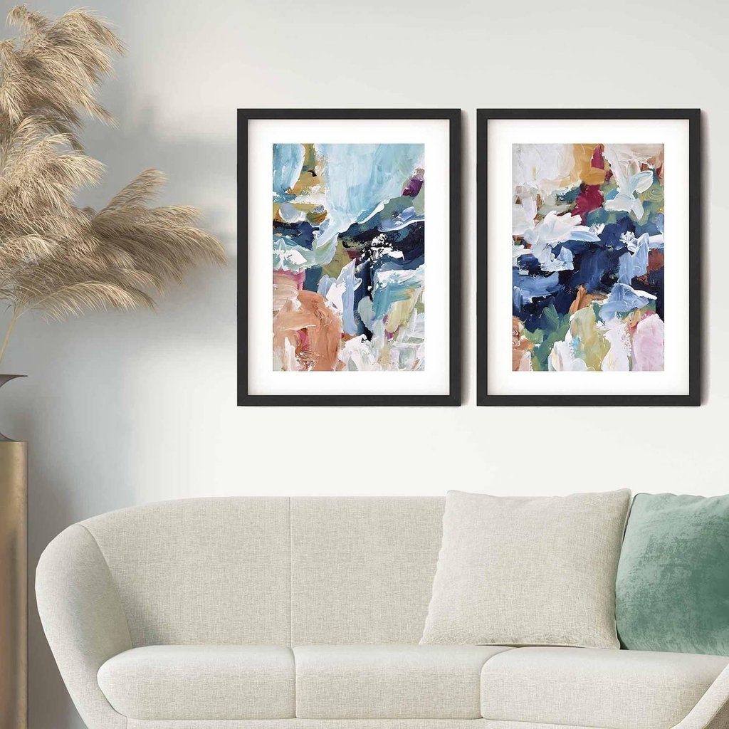 Two fashion paintings with frames