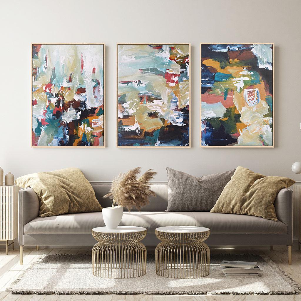Desert Dunes Canvas Set Of 3 White Canvas Set Of 3 - Abstract House