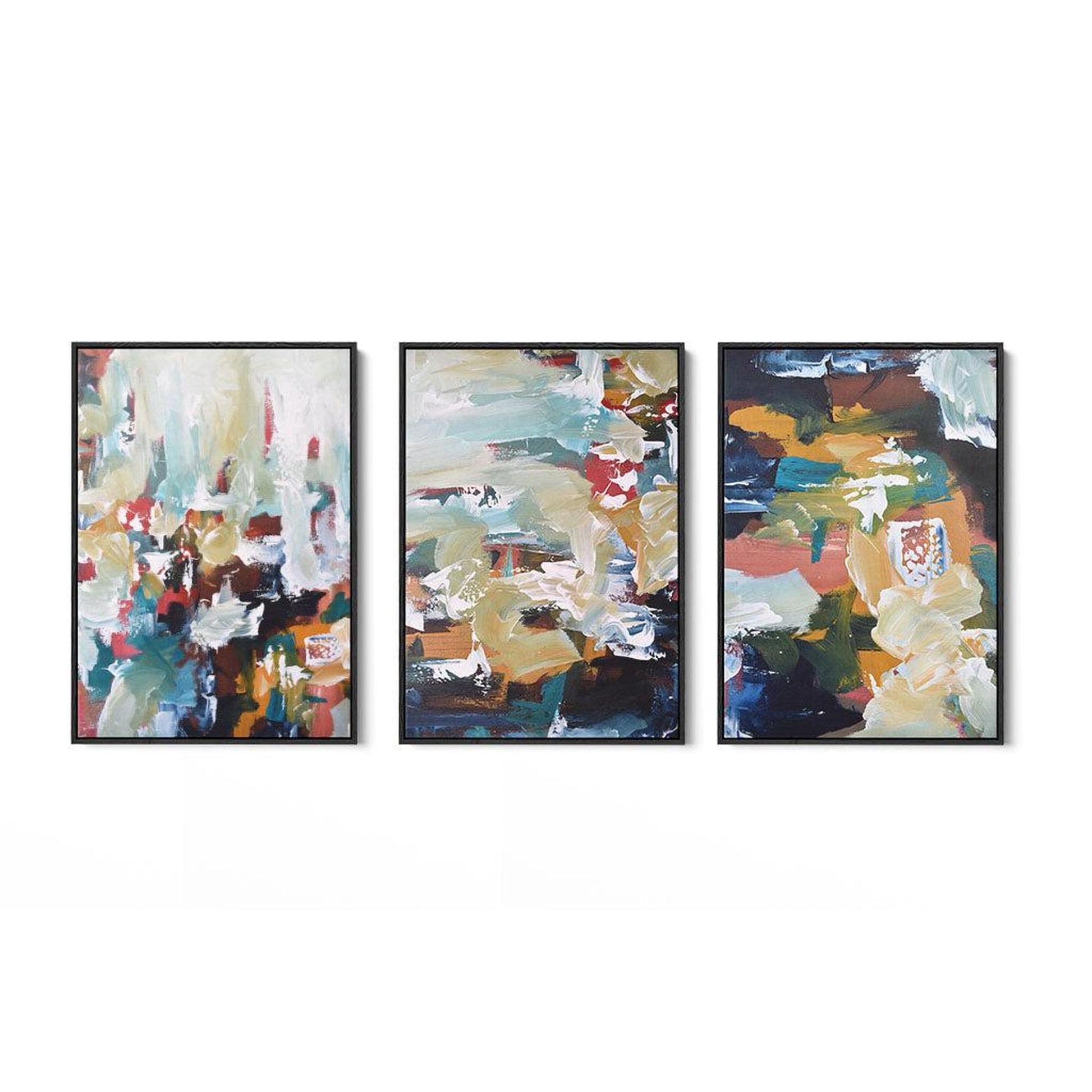 Desert Dunes Canvas Set Of 3 White Canvas Set Of 3 - Abstract House