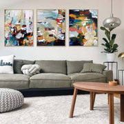 Desert Dunes Canvas Set Of 3 White Canvas Set Of 3 - Abstract House