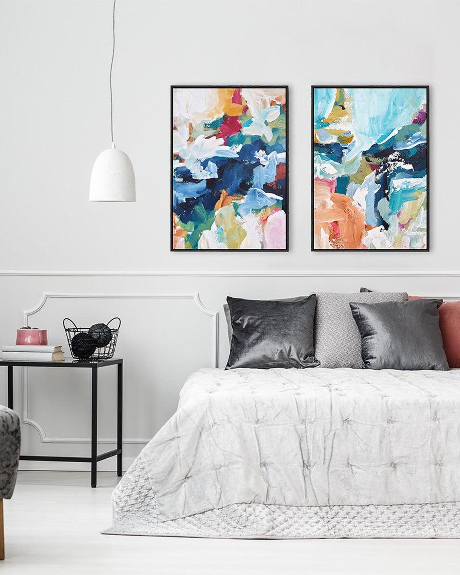 Dreams Come True Canvas Set Of 2 White Canvas Set Of 2 - Abstract House