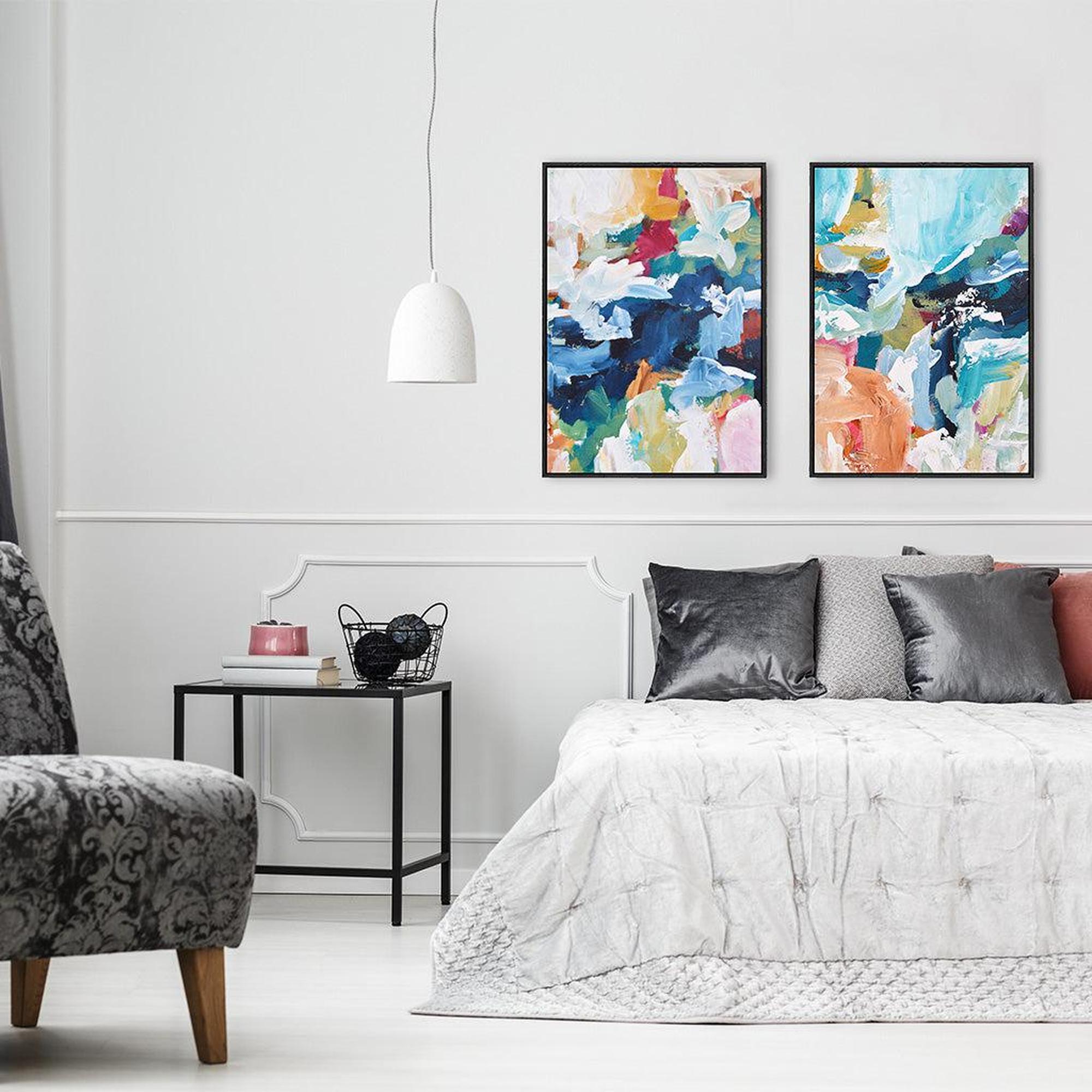 Dreams Come True Canvas Set Of 2 White Canvas Set Of 2 - Abstract House