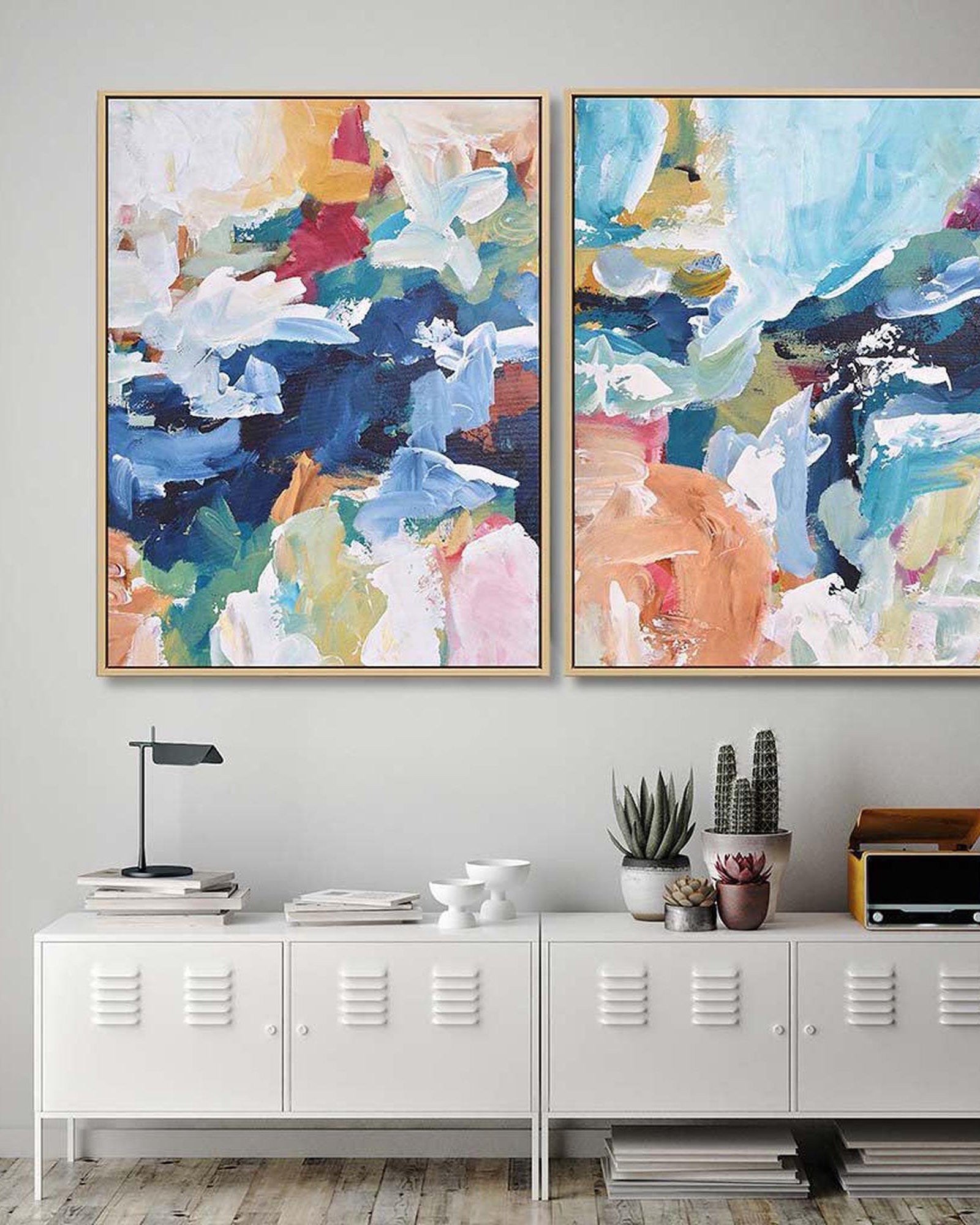 Dreams Come True Canvas Set Of 2 White Canvas Set Of 2 - Abstract House