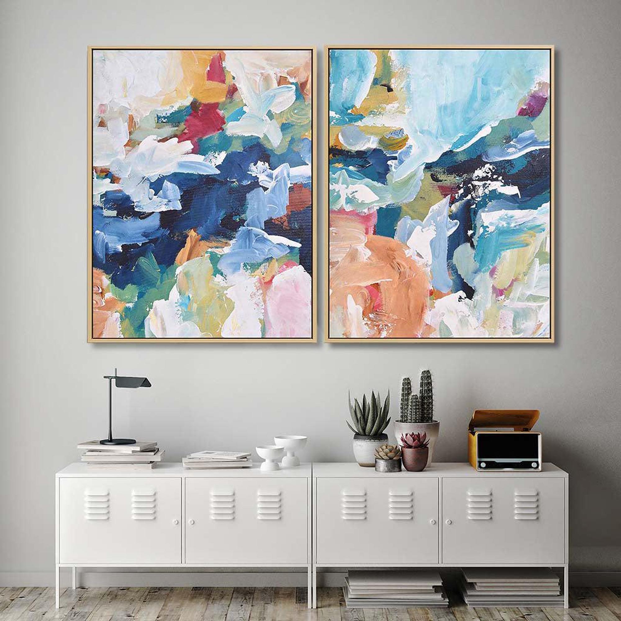 Dreams Come True Canvas Set Of 2 White Canvas Set Of 2 - Abstract House