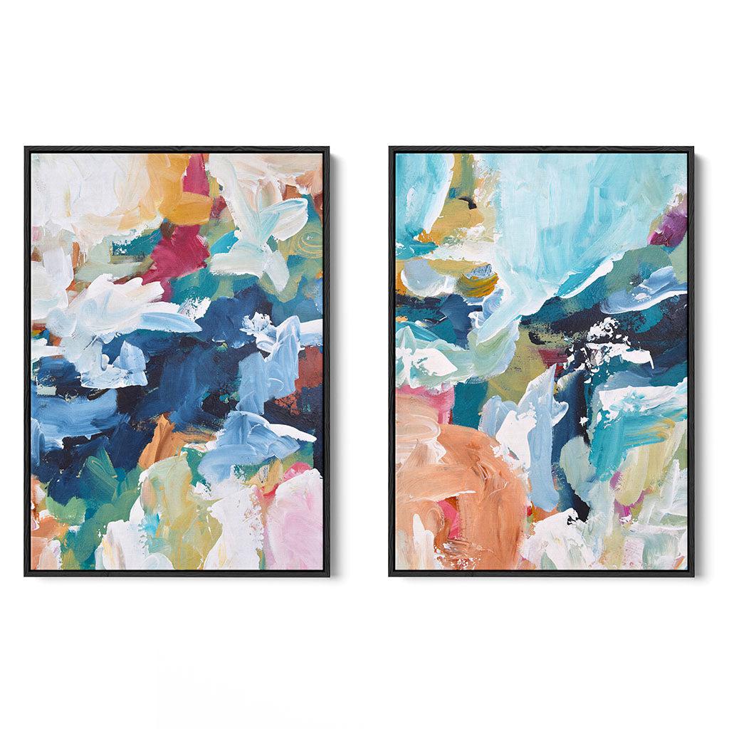 Dreams Come True Canvas Set Of 2 Black Canvas Set Of 2 - Abstract House