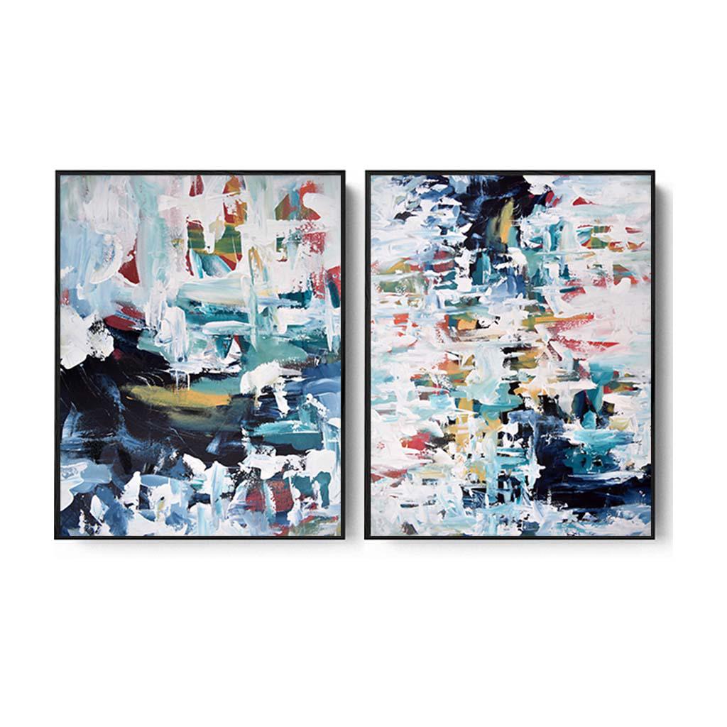 Dunes Canvas Set Of 2 White Canvas Set Of 2 - Abstract House