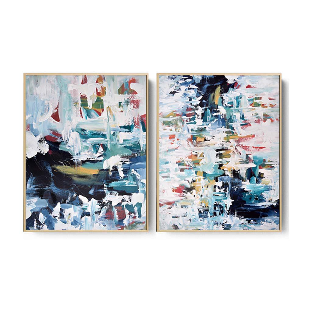 Dunes Canvas Set Of 2 White Canvas Set Of 2 - Abstract House