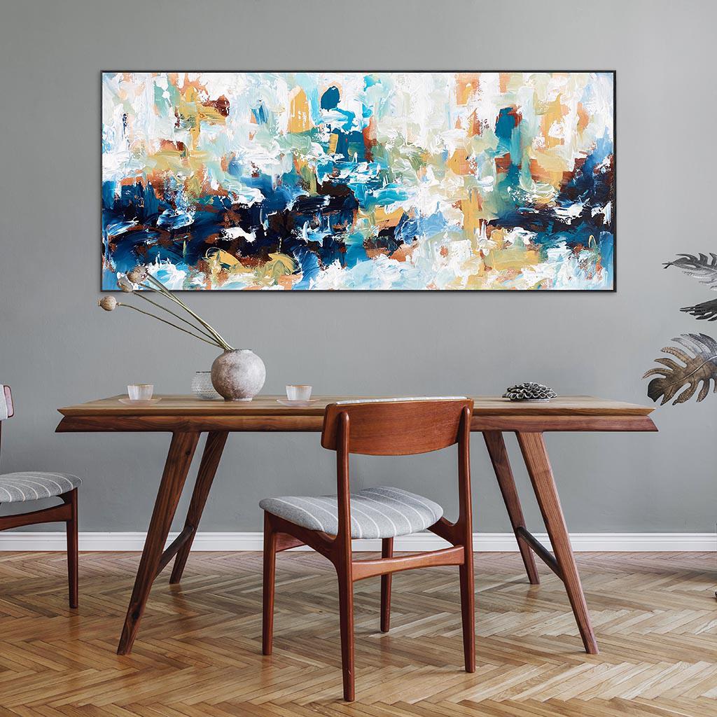 Dusk - 150 x 60 cm - Original Painting Painting - Abstract House