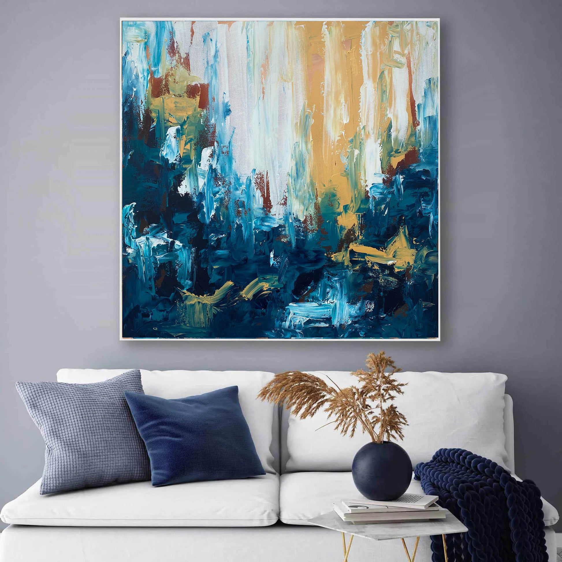 Fables 2 - Original Painting-framed-Painting-Abstract House