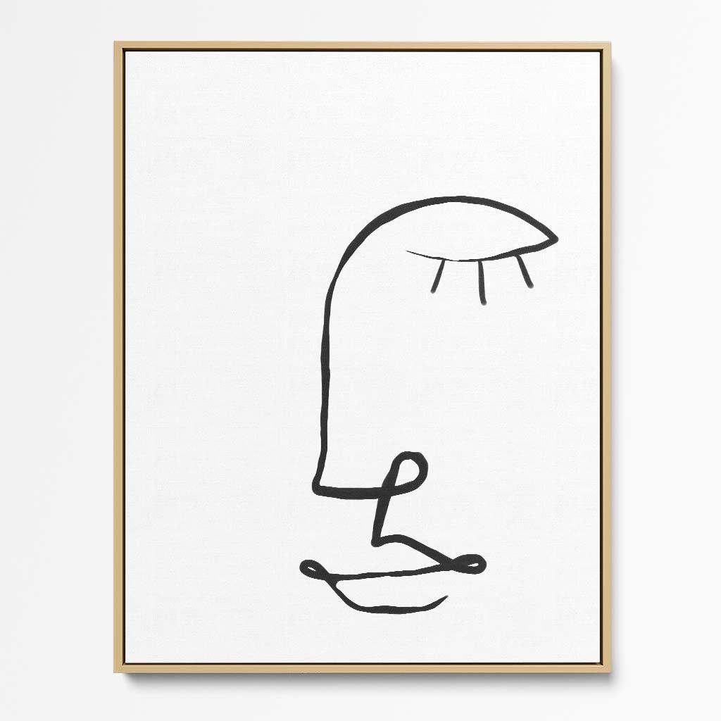 Face Line Drawing Canvas Print White Canvas Prints - Abstract House