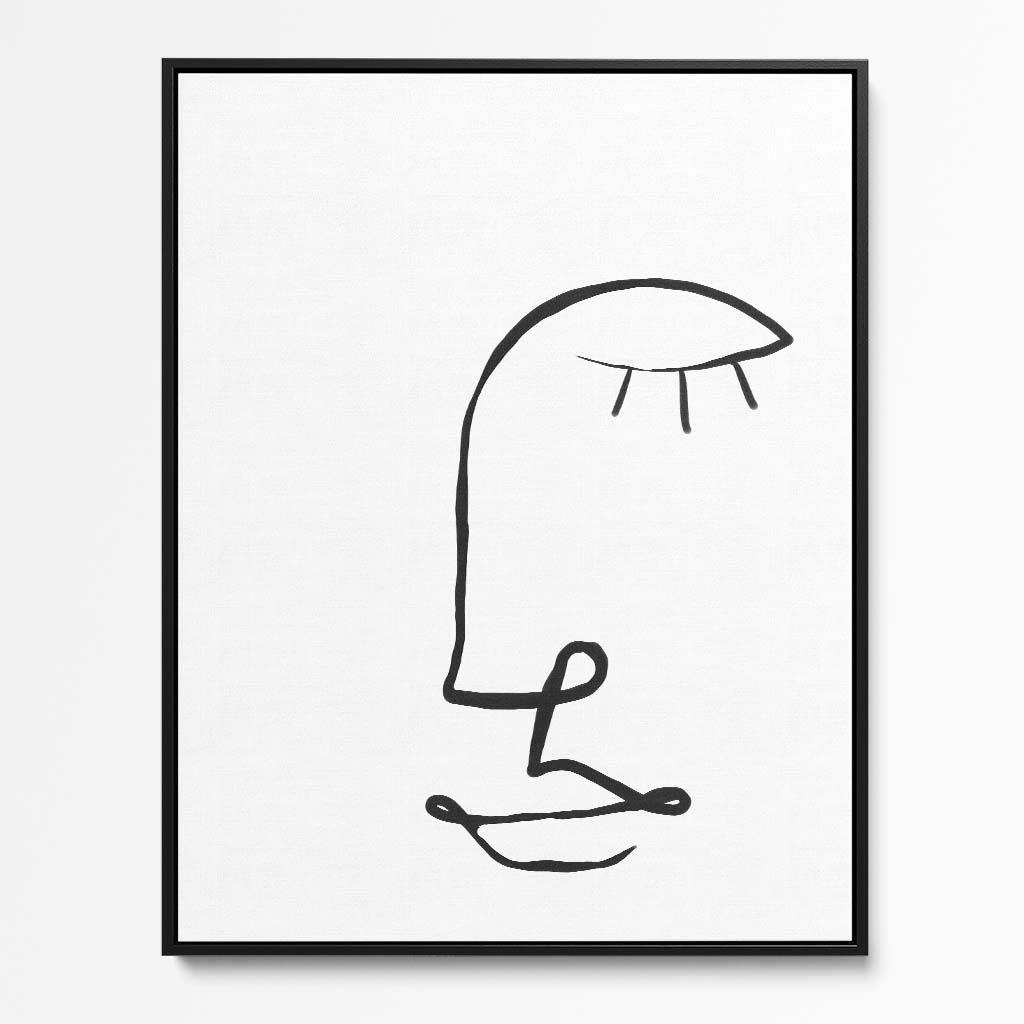 Face Line Drawing Canvas Print White Canvas Prints - Abstract House