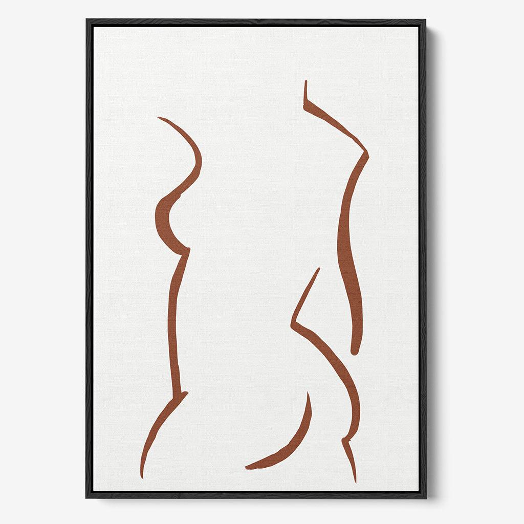 Female Nude Framed Canvas Black Canvas Prints - Abstract House