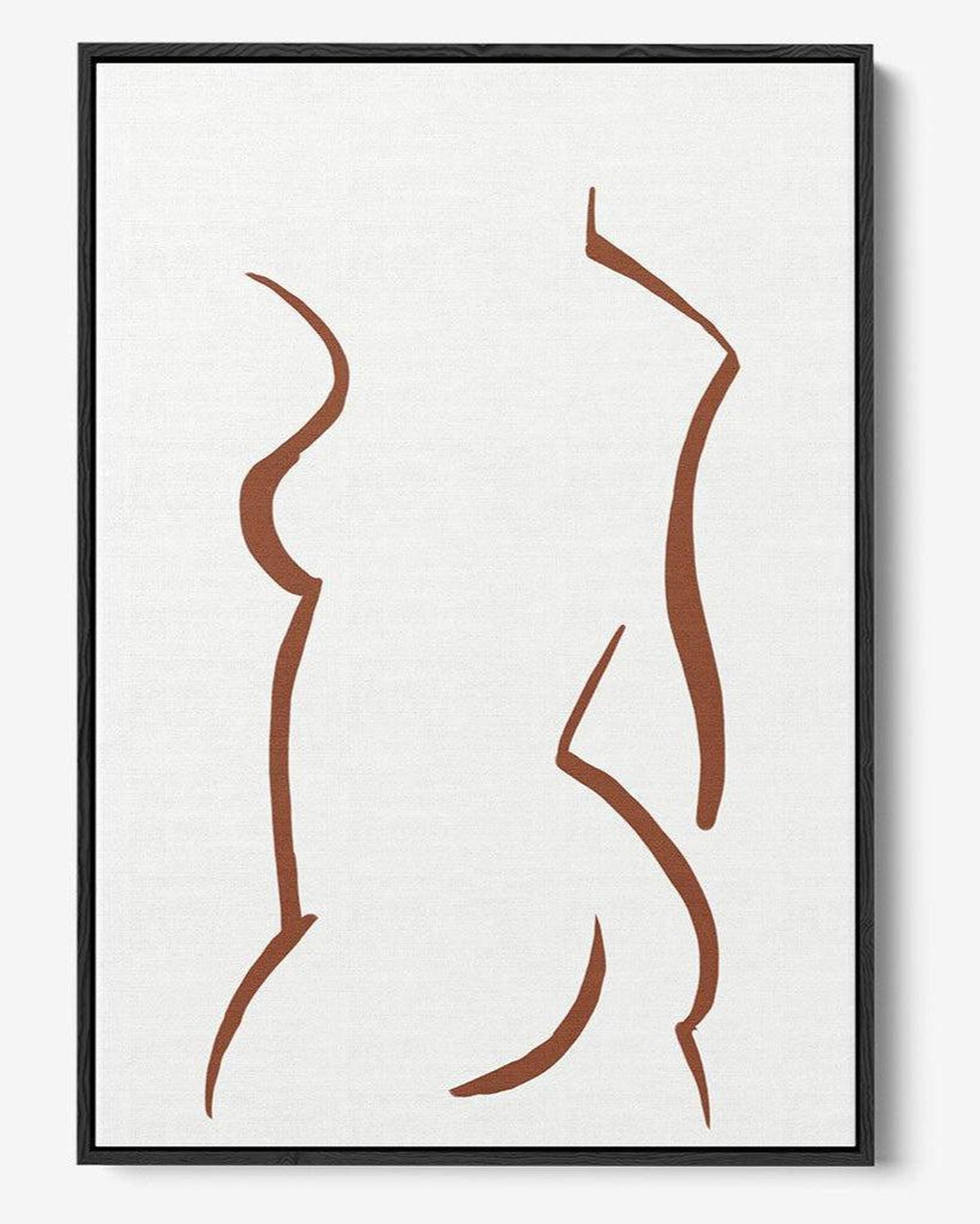 Framed abstract art print with wavy lines on a white background