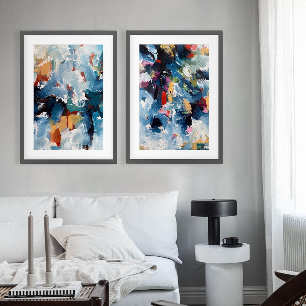First Frost - Print Set Of 2 Black Frame Wall Art Print Set Of 2 - Abstract House
