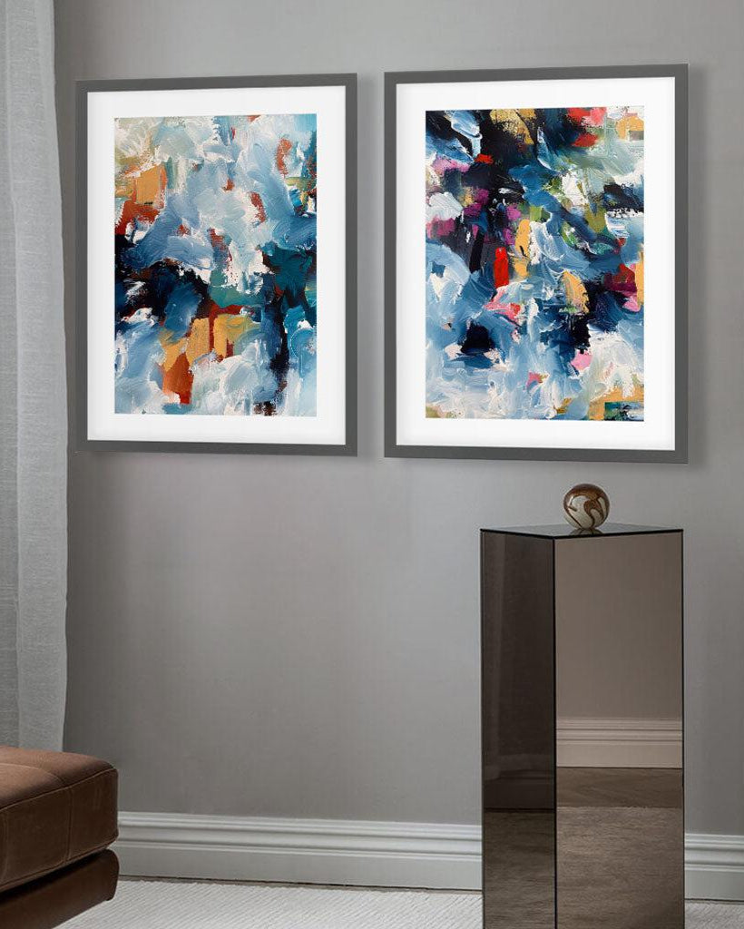 First Frost - Print Set Of 2 Black Frame Wall Art Print Set Of 2 - Abstract House