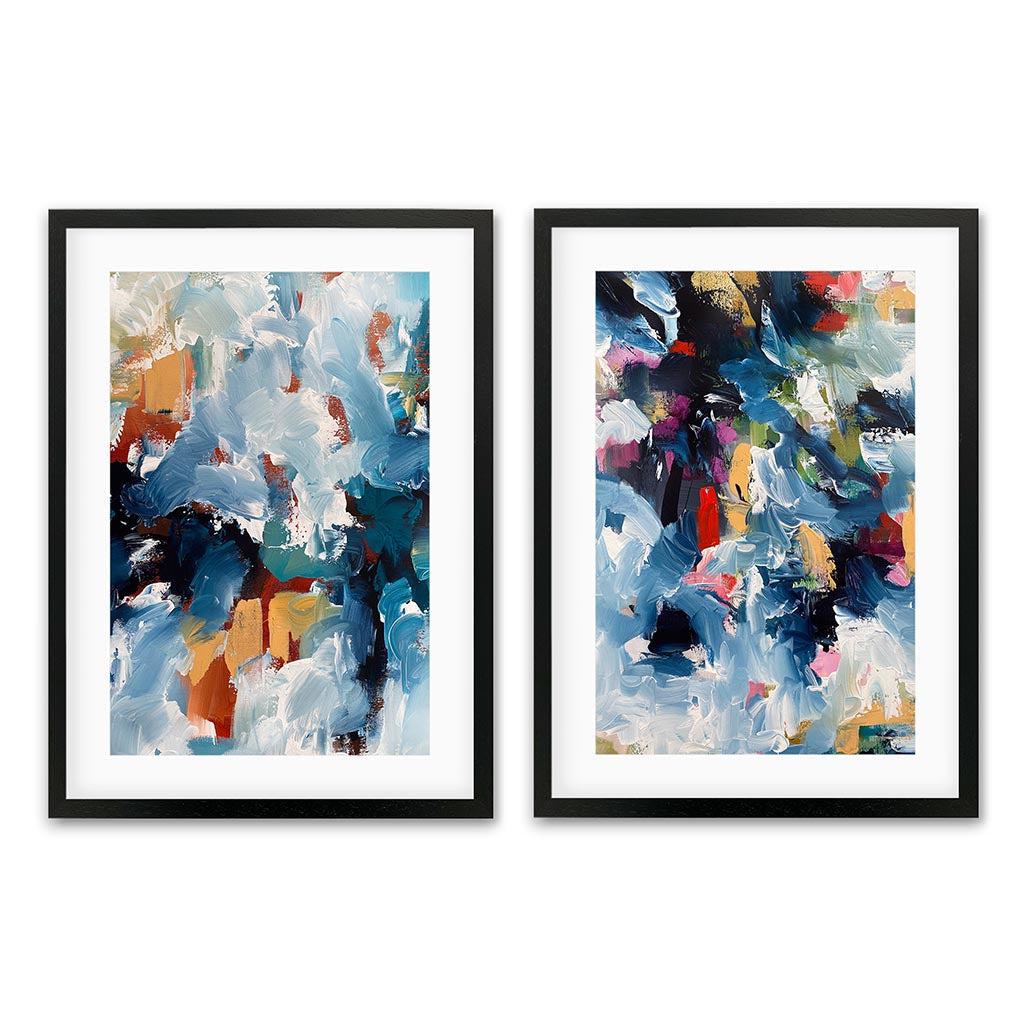 First Frost - Print Set Of 2 Black Frame Wall Art Print Set Of 2 - Abstract House