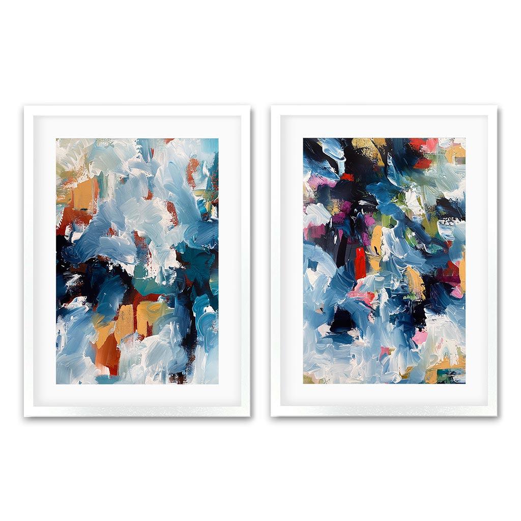 First Frost - Print Set Of 2 White Frame Wall Art Print Set Of 2 - Abstract House