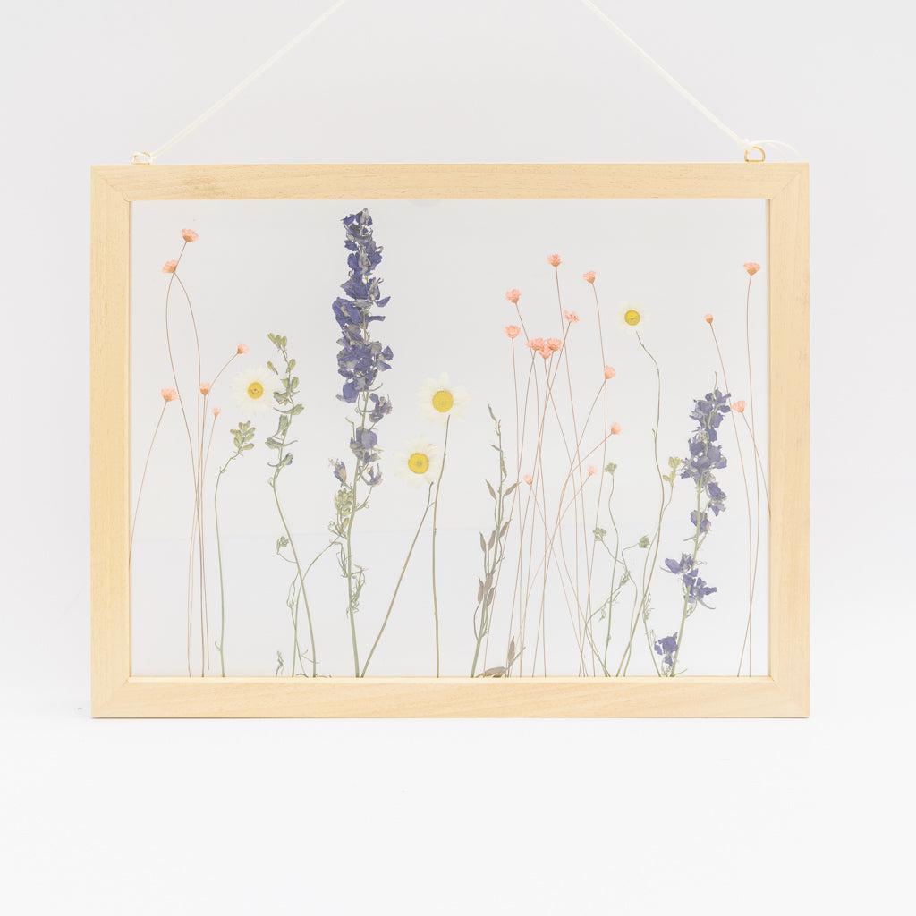 Framed Dried Flowers With Glass Pressed Flowers - Abstract House