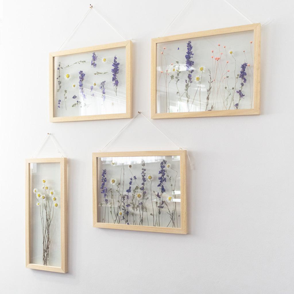 Framed Natural Pressed Flowers Pressed Flowers - Abstract House