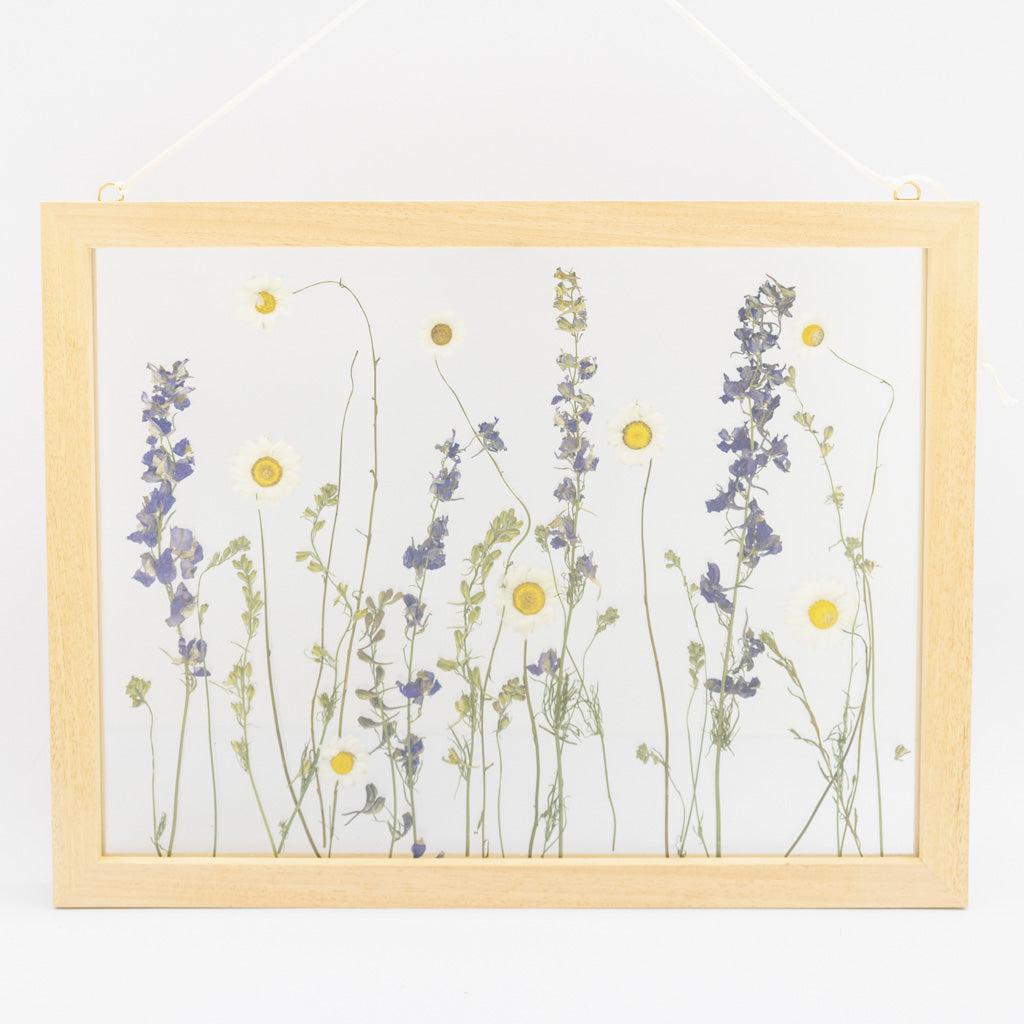 Framed Natural Pressed Flowers Pressed Flowers - Abstract House