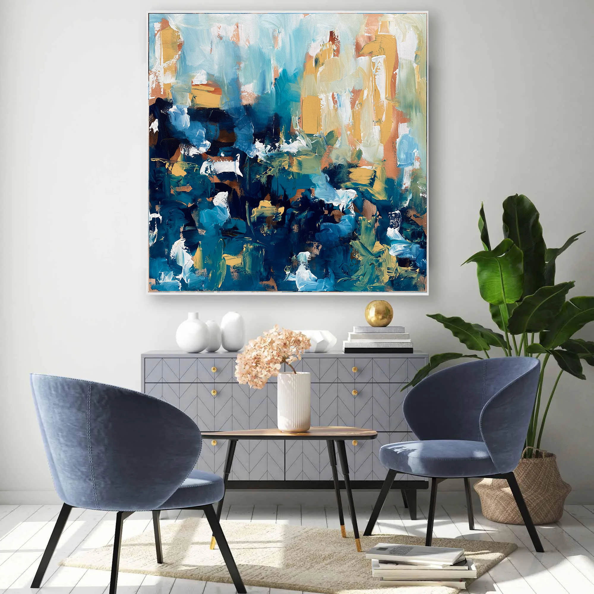 The Morning After II - Original Painting-framed-Painting-Abstract House