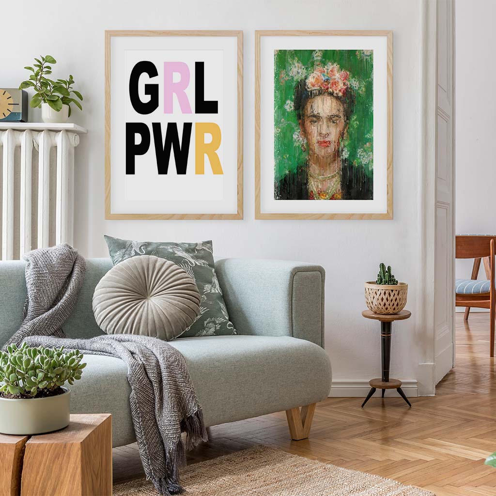 Girls Rule - Print Set Of 2 Black Frame Wall Art Print Set Of 2 - Abstract House