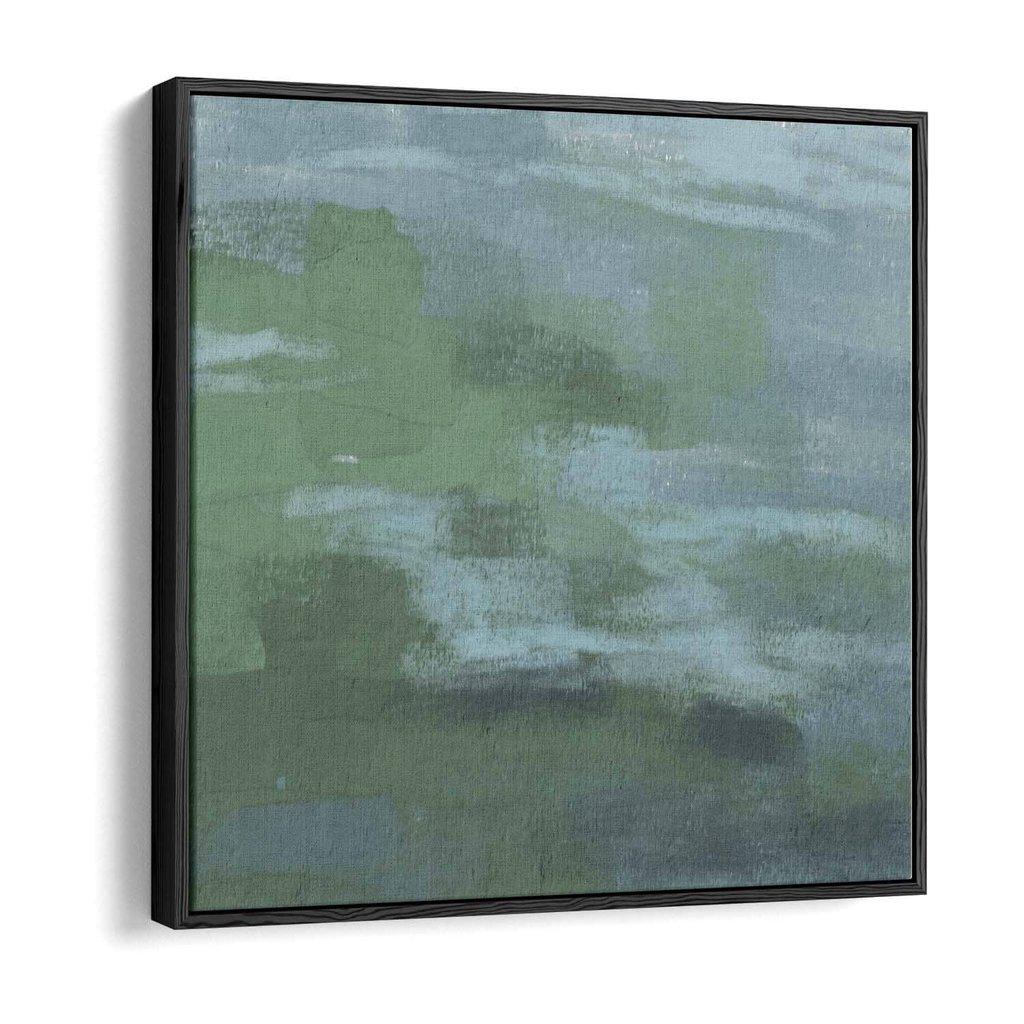 Green Teal Abstract Expressionist Canvas Print