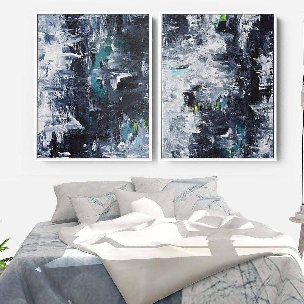 Grey Abstract Canvas Set Of 2