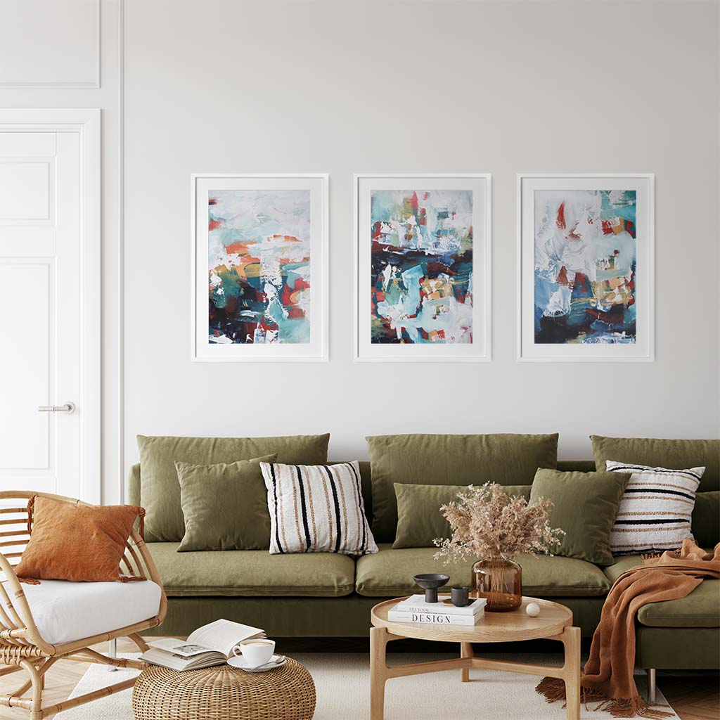 Hanging Garden - Print Set Of 3 Black Frame Wall Art Print Set Of 3 - Abstract House