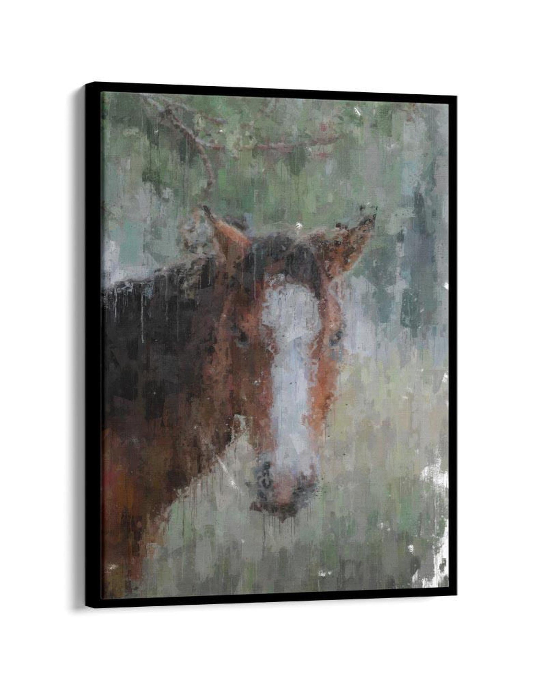 Horse Portrait Painting Framed Canvas-Abstract House