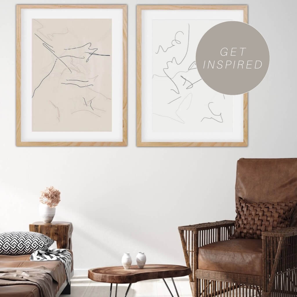Abstract Line Drawing Art Print-framed-Wall Art Print-Abstract House
