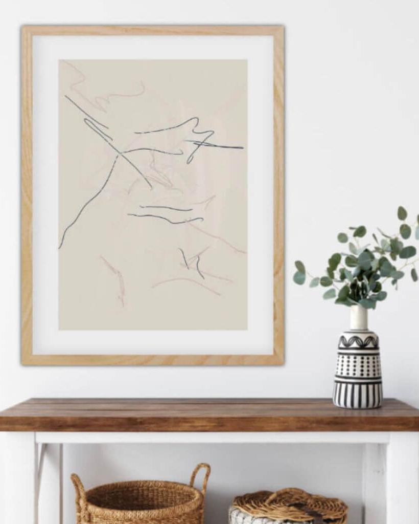 Abstract Line Drawing Framed Art-framed-Wall Art Print-Abstract House