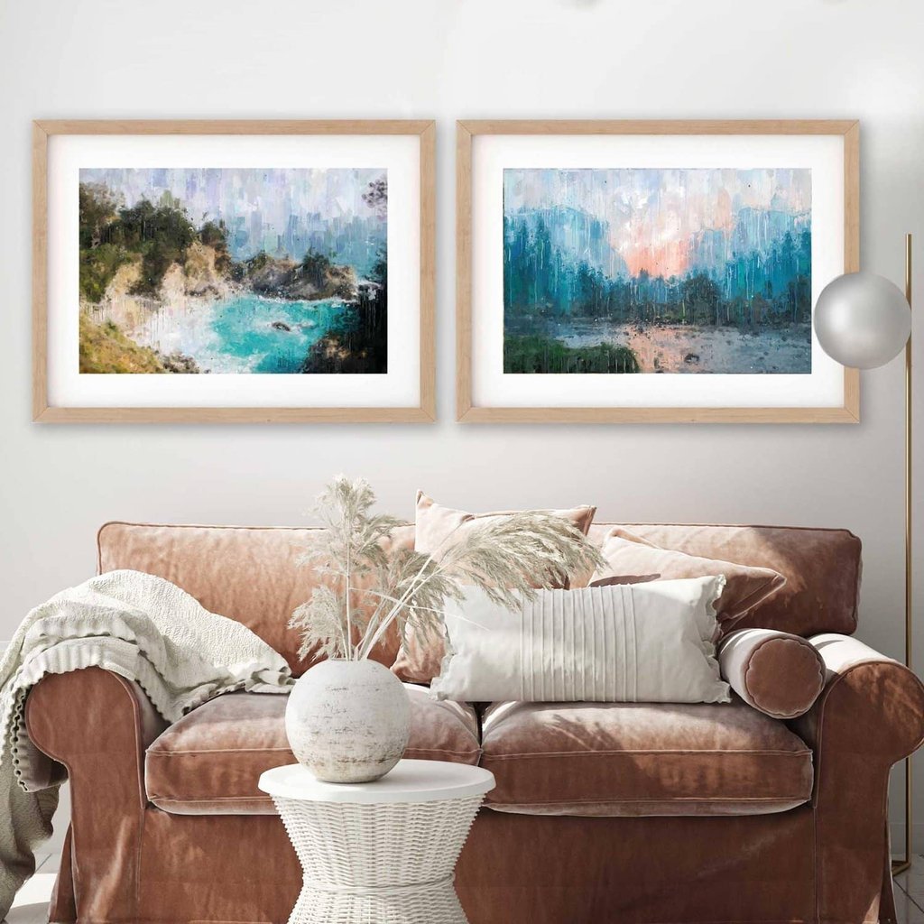 Impressionist Coastal Scene - Print Set Of 2