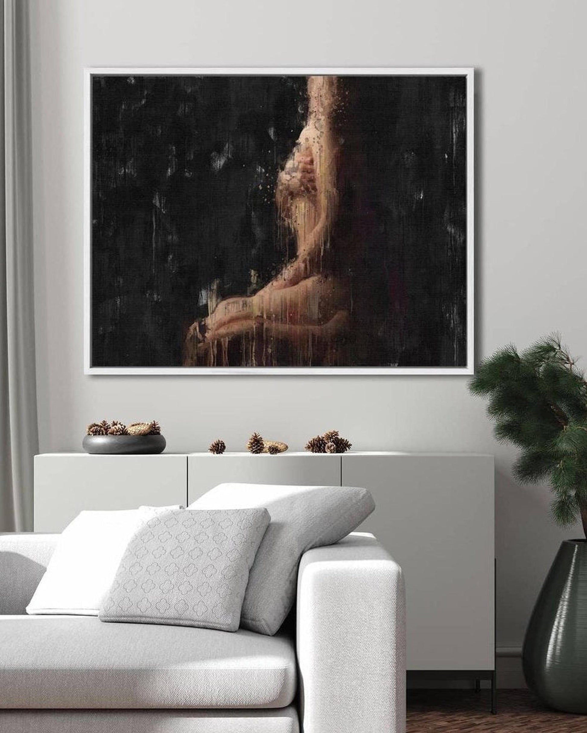 Impressionist Fine Art Nude Painting Framed Canvas