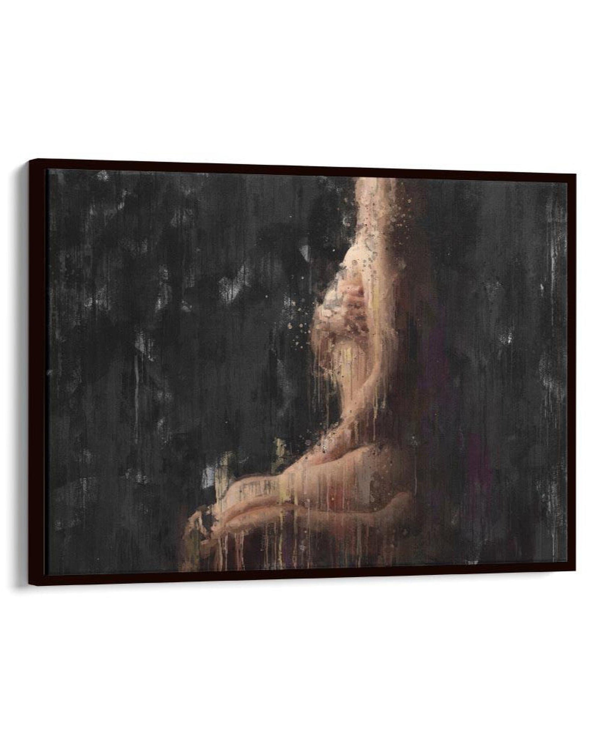 Impressionist Fine Art Nude Painting Framed Canvas-Abstract House