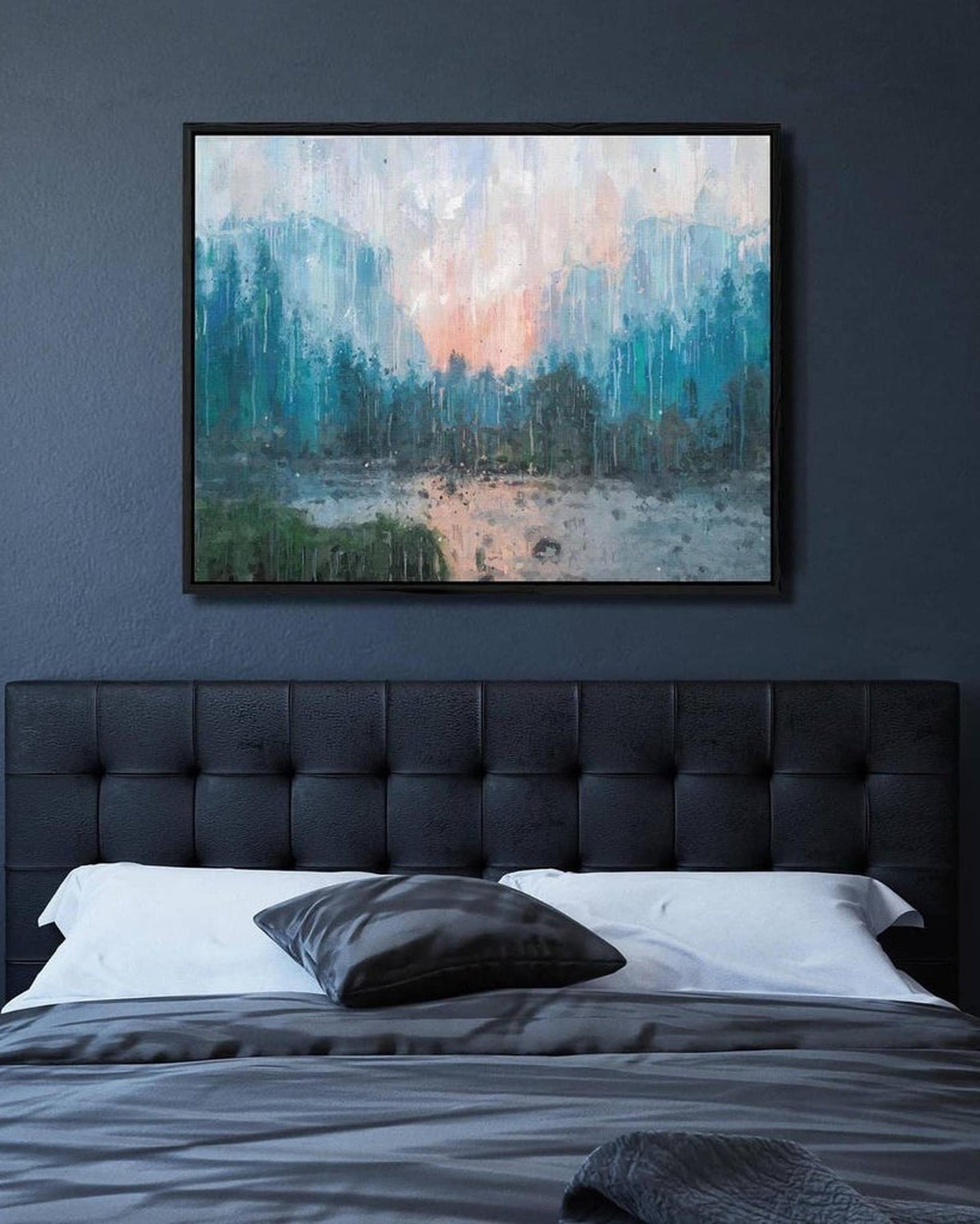 Impressionist Landscape Painting Framed Canvas