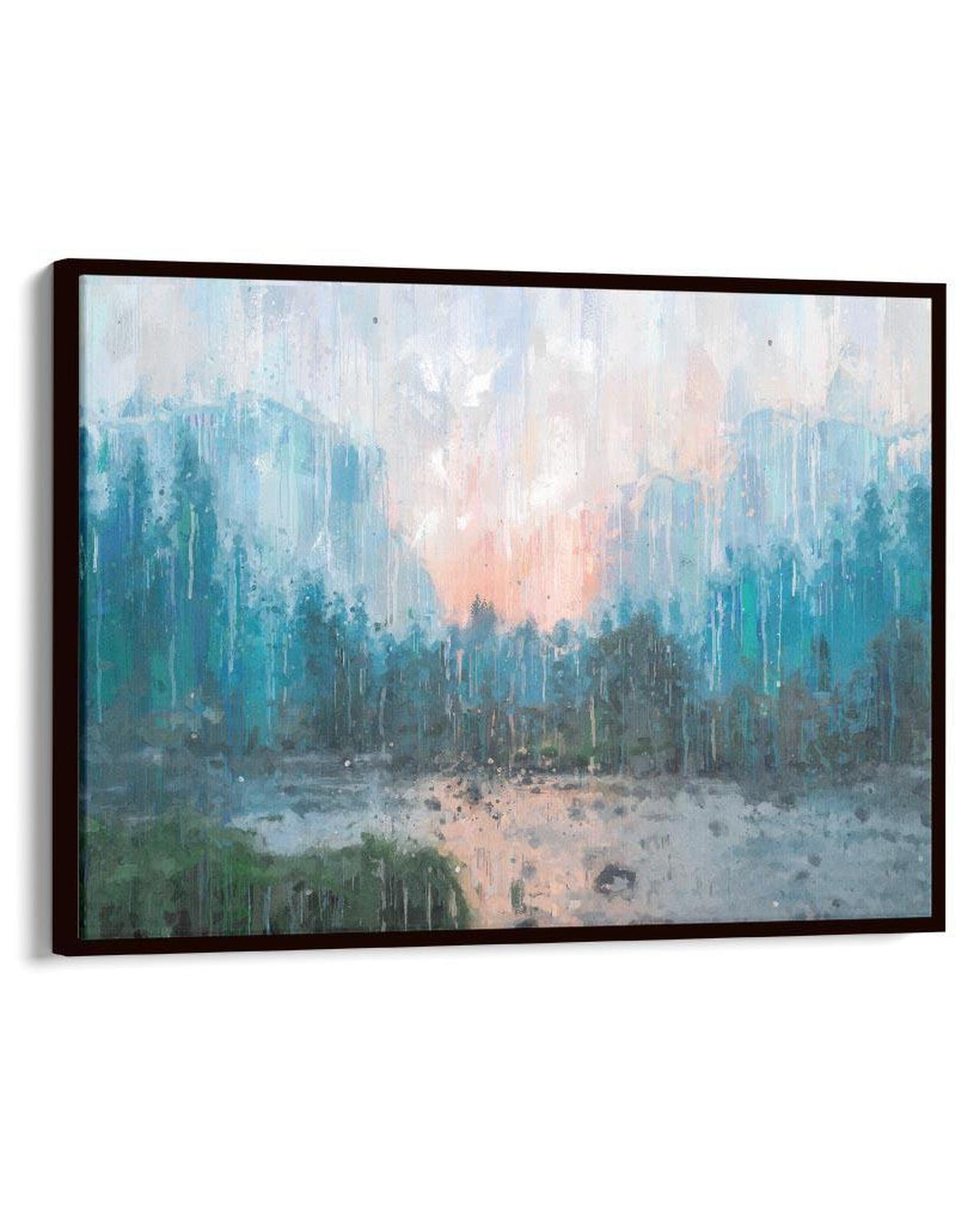 Impressionist Landscape Painting Framed Canvas-Abstract House
