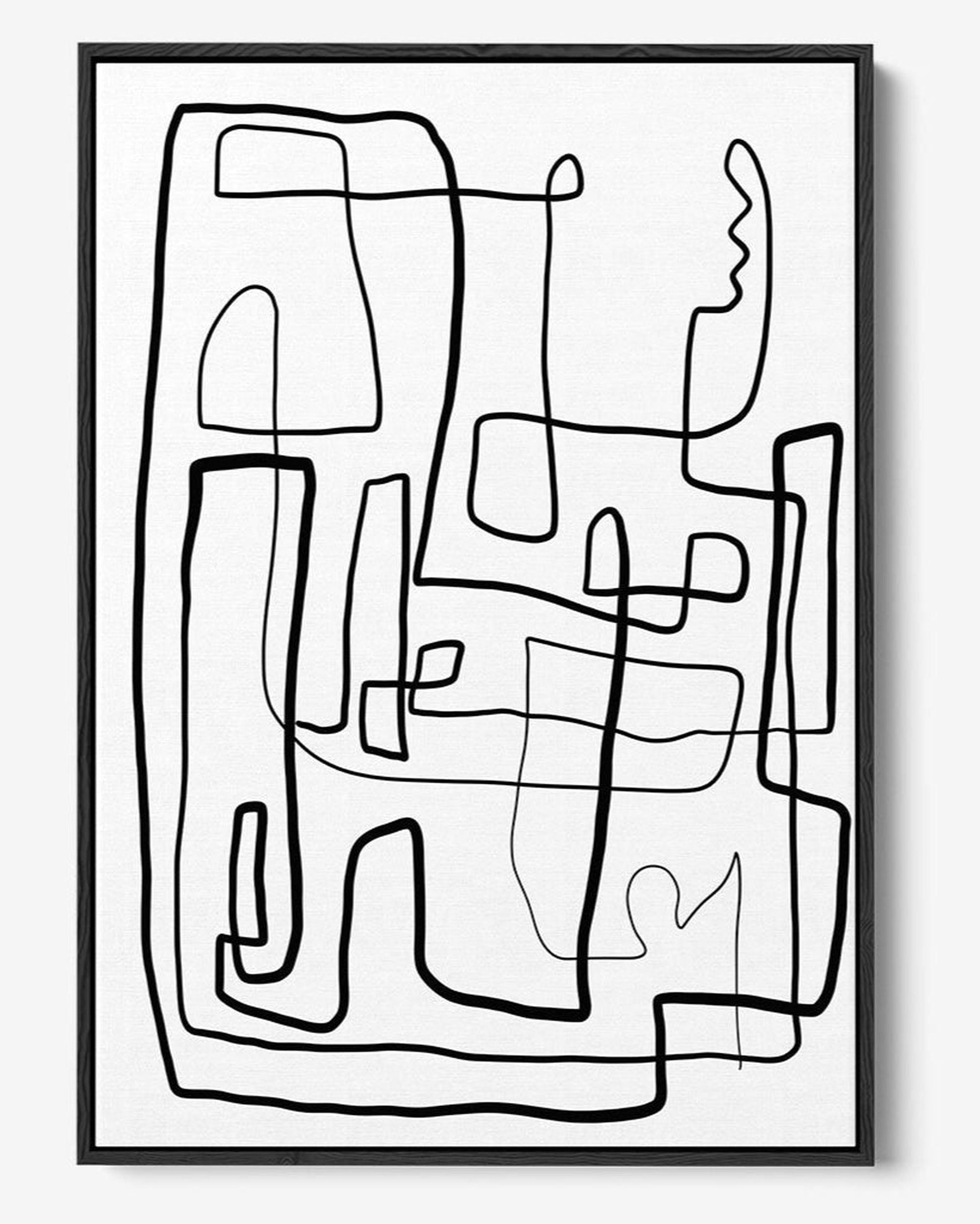 Abstract black line art on a white background