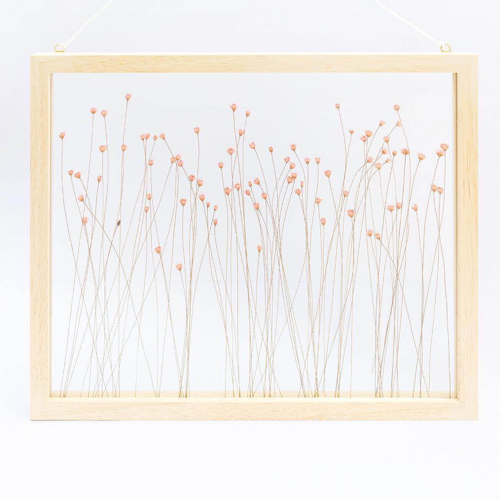 Large Framed Dried Pink Flowers Pressed Flowers - Abstract House