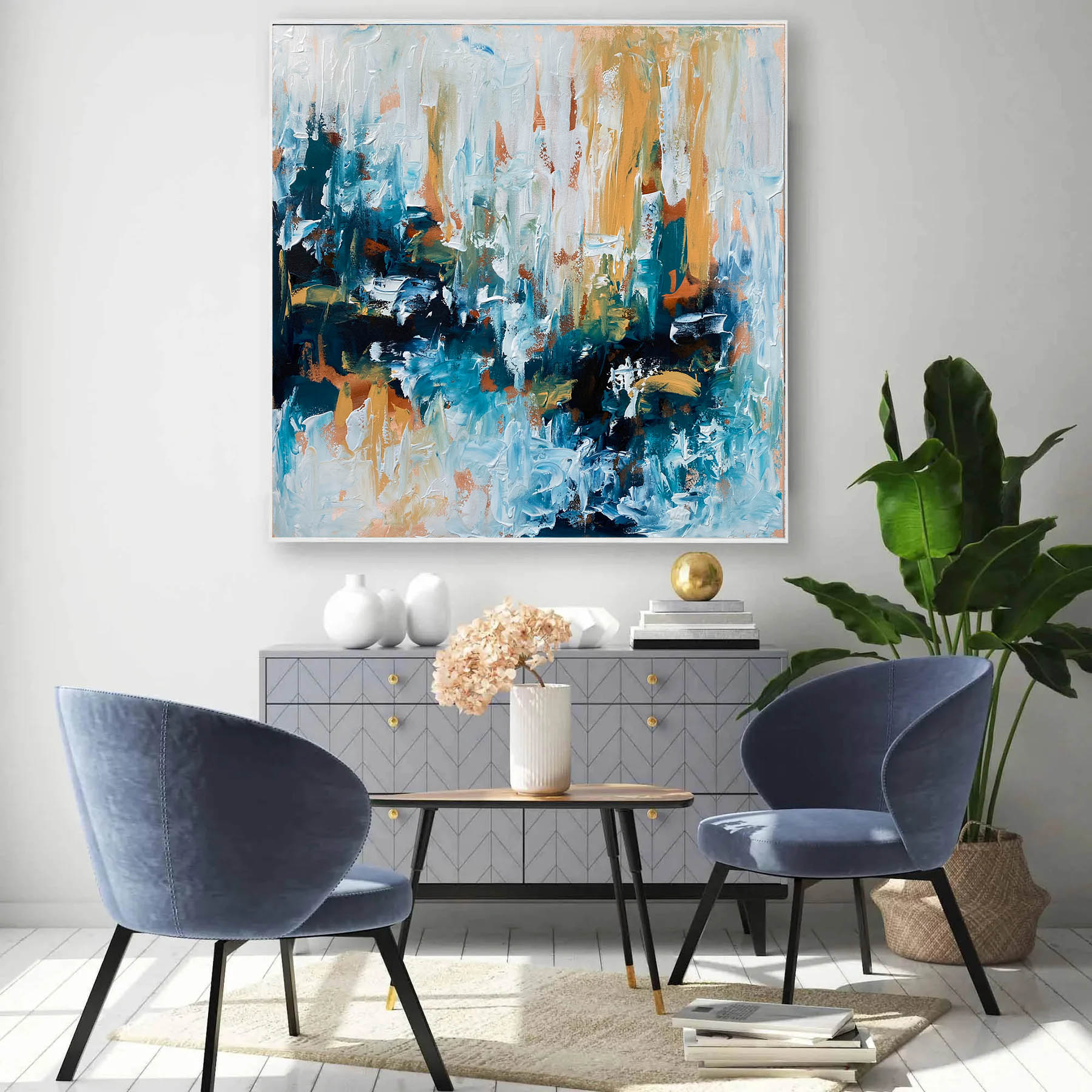 Light Up The Day - Original Painting-framed-Painting-Abstract House