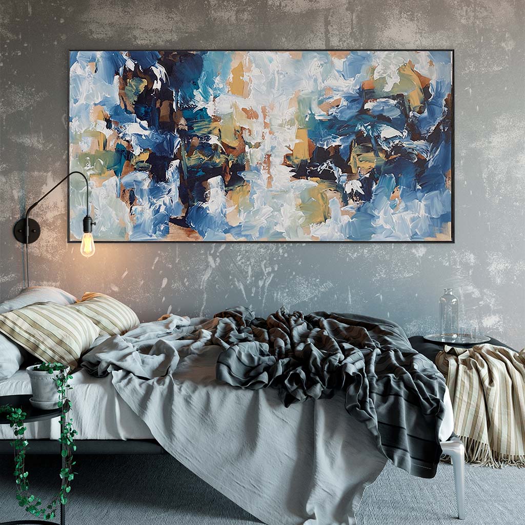 Matter In Time - 150x76 cm - Original Painting Painting - Abstract House