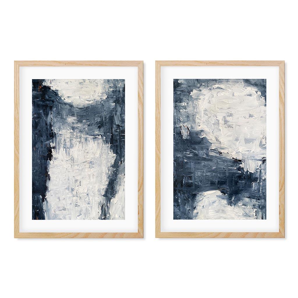 Midnight Musings - Print Set Of 2 Oak Frame Wall Art Print Set Of 2 - Abstract House