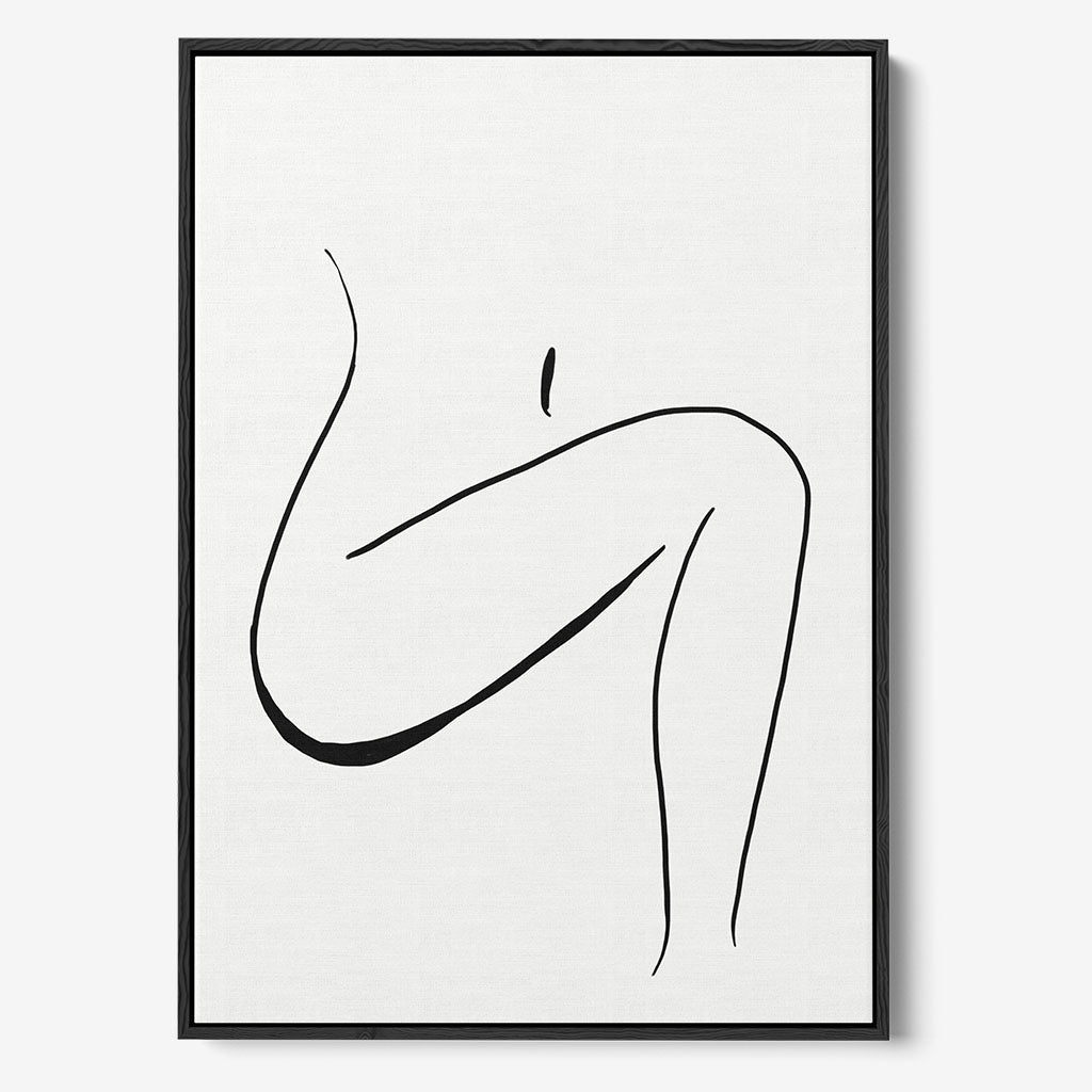 Minimal Leg Line Framed Canvas Black Canvas Prints - Abstract House