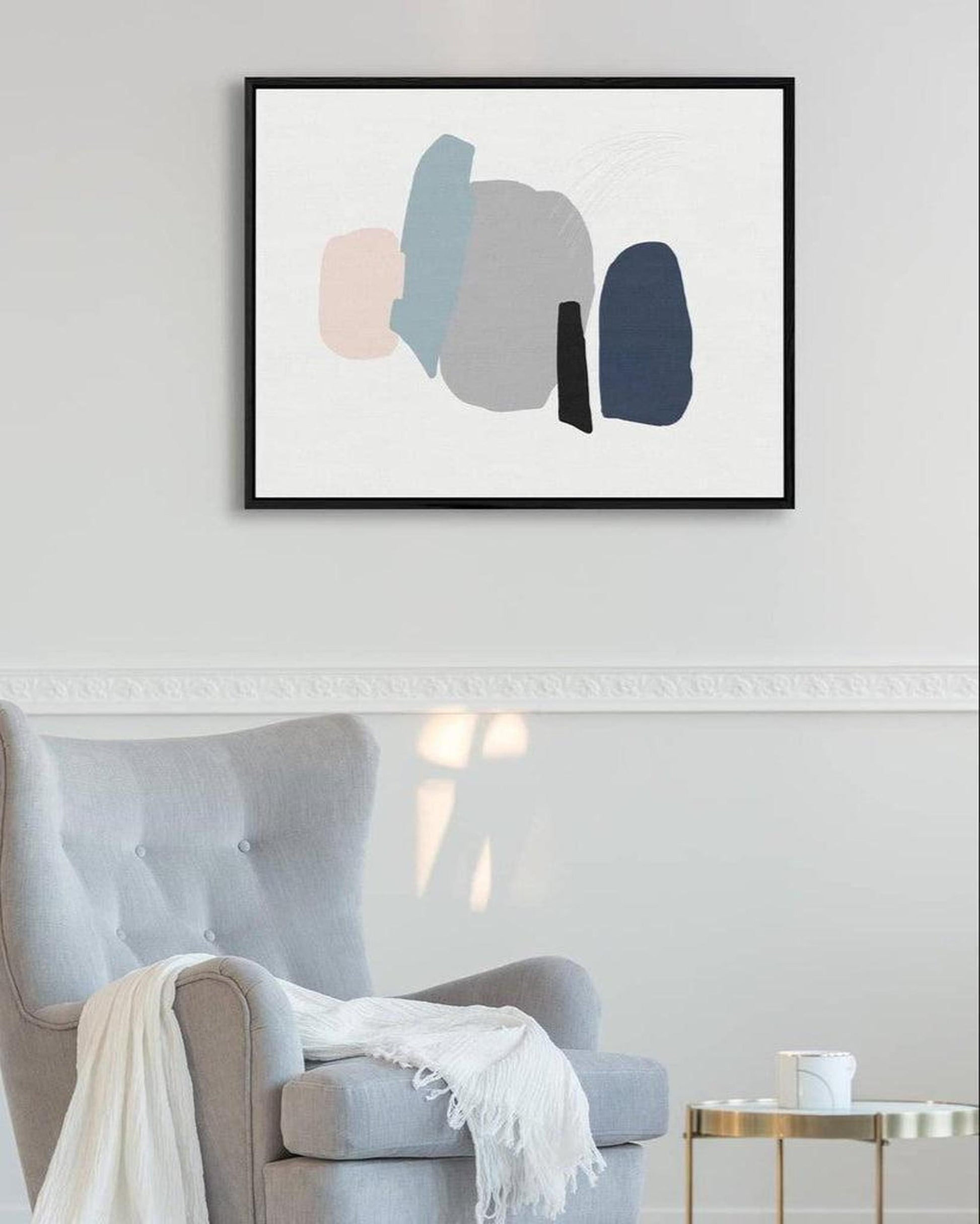 Minimal Pastel Colours Framed Canvas