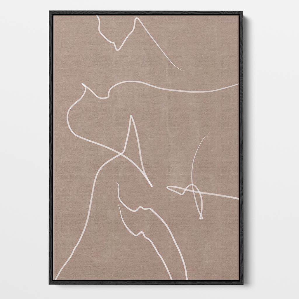 Modern Abstract Lines Framed Canvas Black Canvas Prints - Abstract House
