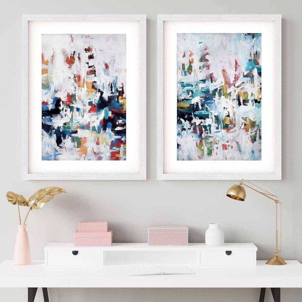 Modern Blue Abstract - Print Set Of 2