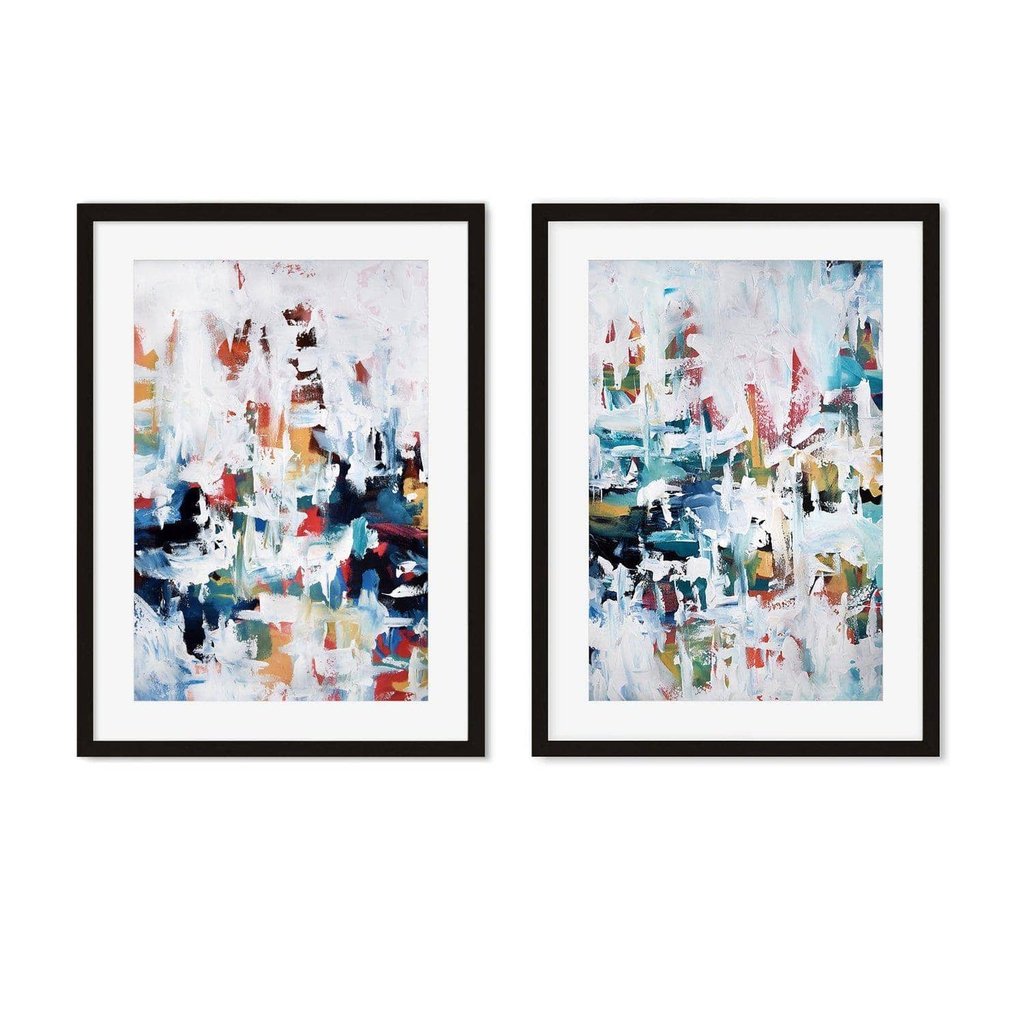 Modern Blue Abstract - Print Set Of 2
