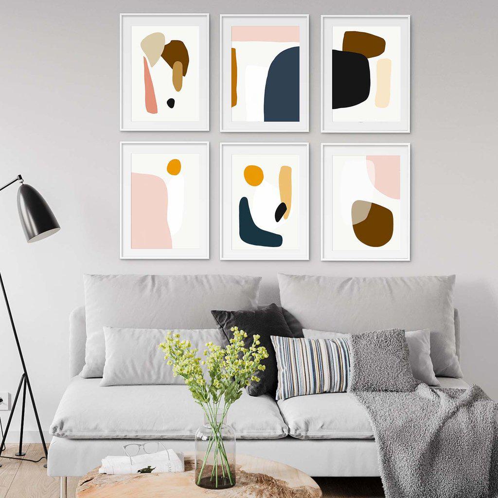 Modern Colourful Abstract Gallery Wall Art Set