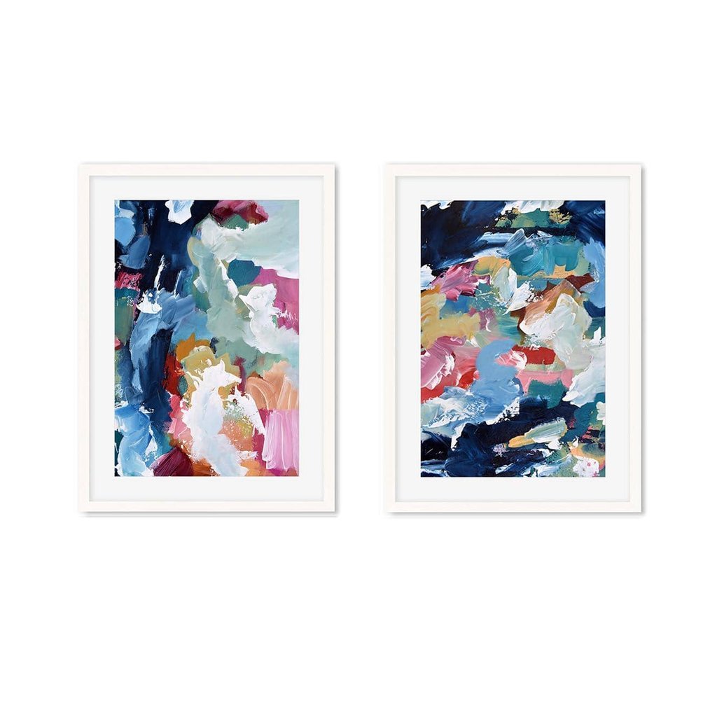 Modern Vibrant Abstract Seascape - Print Set Of 2