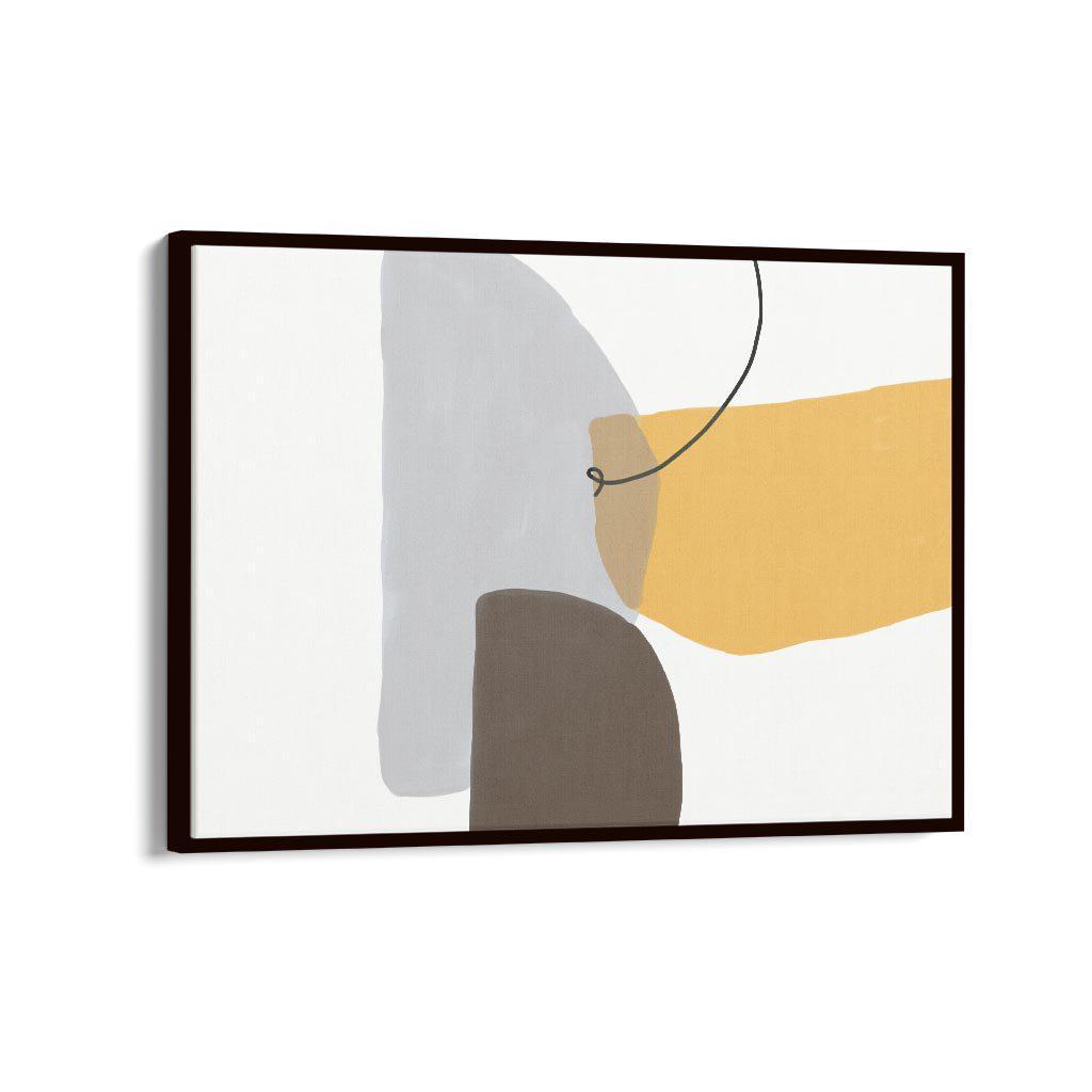 Mustard & Grey Abstract Canvas Print-Abstract House
